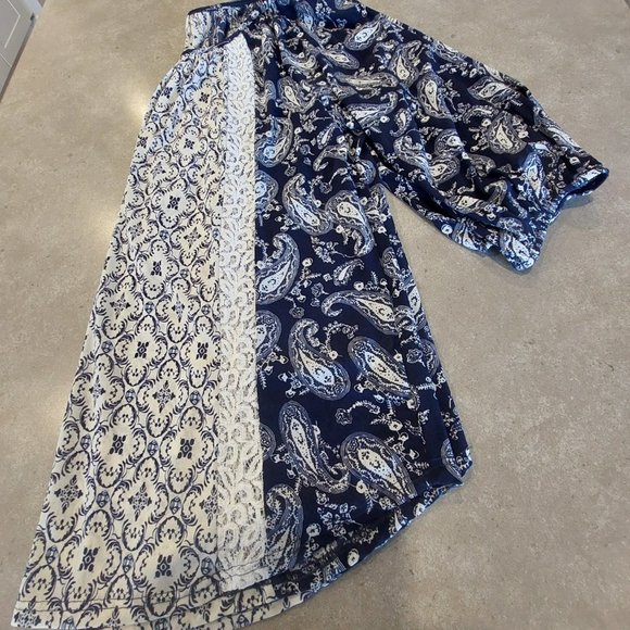 SIREN LILY Women's Long Sleeve Blouse w/Lace Inserts - Blue/White Paisley -Sz 3X - Picture 8 of 8